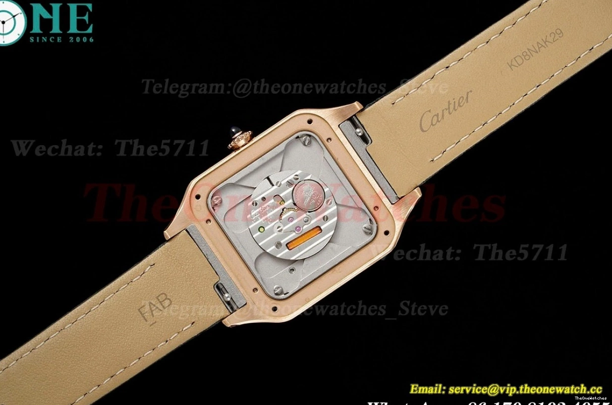 Santos RG Dumont LE Quartz AF Blk Dia Dial Silver 0228